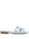Rodo Leather Slides In Blue
