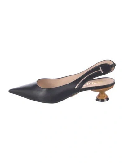 Pre-owned Rodo Leather Slingback Pumps In Blue