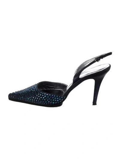 Pre-owned Rodo Leather Slingback Pumps In Blue