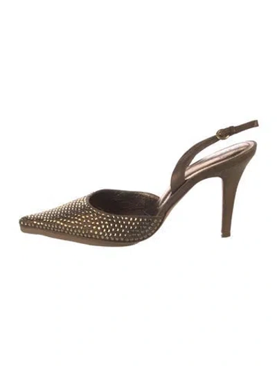 Pre-owned Rodo Leather Slingback Sandals In Brown