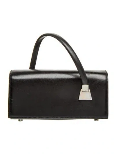 Pre-owned Rodo Leather Top Handle Bag In Black