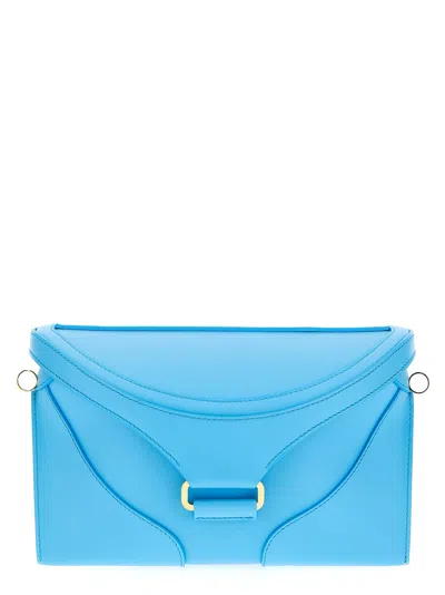 Rodo Light Blue Clutch Bag With Shoulder Strap