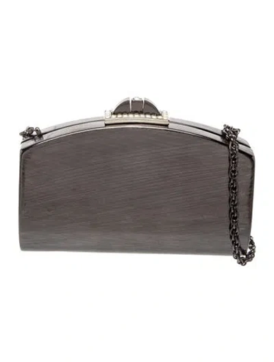 Pre-owned Rodo Metal Clutch In Grey