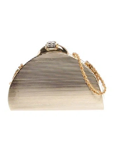 Pre-owned Rodo Metal Minaudière In Gold