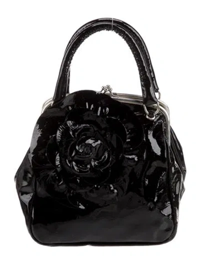 Pre-owned Rodo Patent Leather Top Handle Bag In Black