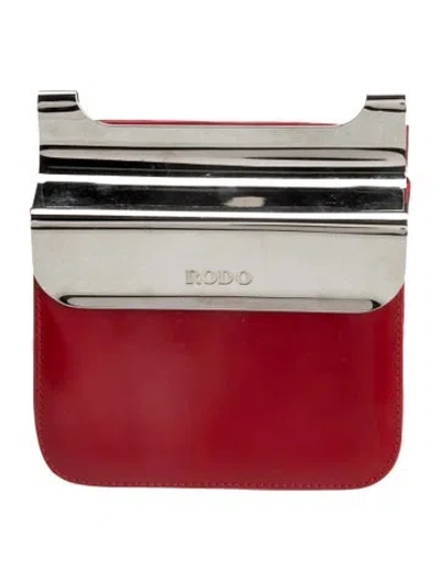 Pre-owned Rodo Patent Leather Top Handle Bag In Red