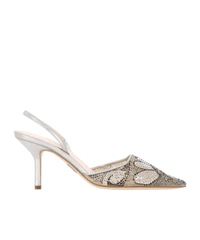 Rodo Crystal-embellished Slingback Pumps In Silver