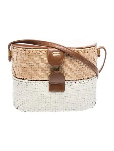 Pre-owned Rodo Raffia Bucket Bag In Neutrals