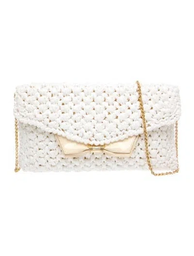 Pre-owned Rodo Raffia Clutch In Neutral