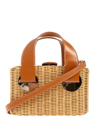 Rodo Raffia Tote Bag In Neutral