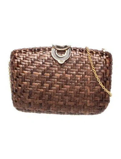 Pre-owned Rodo Rattan Top Handle Bag In Brown