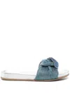 Rodo Rhinestone-embellished Slides In Blue