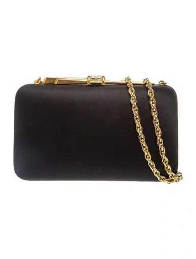 Pre-owned Rodo Satin Clutch In Black