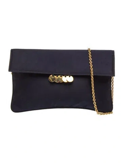 Pre-owned Rodo Satin Clutch In Blue