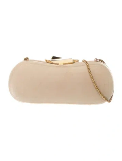 Pre-owned Rodo Satin Clutch In Neutrals