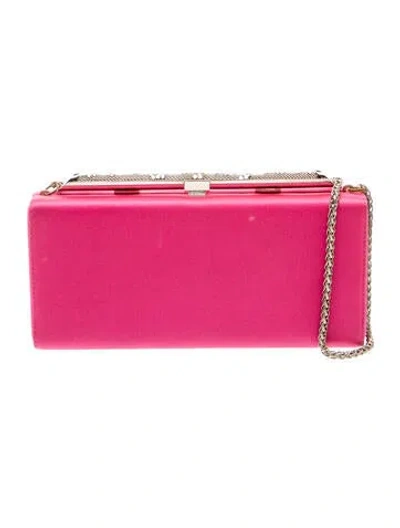 Pre-owned Rodo Satin Clutch In Pink