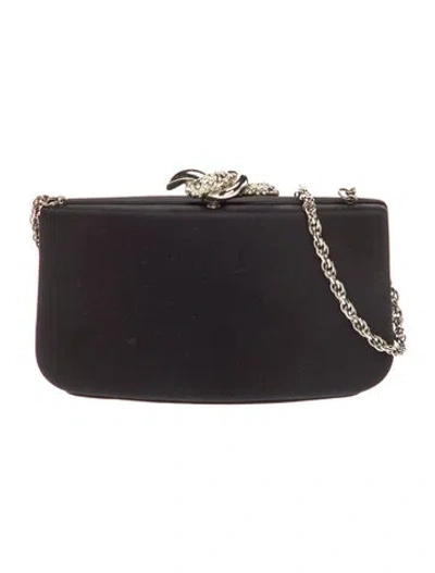 Pre-owned Rodo Satin Crossbody Bag In Black