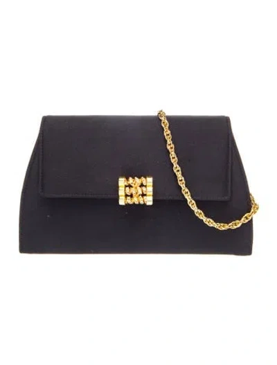 Pre-owned Rodo Satin Crossbody Bag In Black
