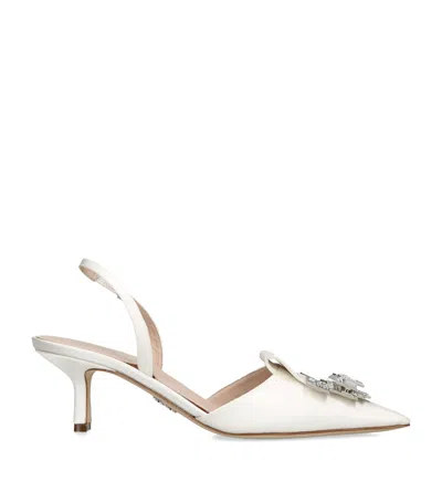 Rodo Satin Dafne Slingback Heels 75 In Multi