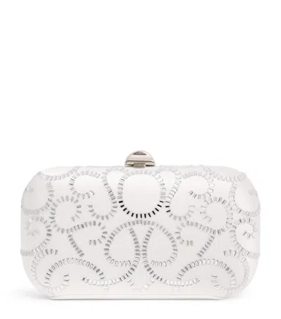 Rodo Satin Embellished Clutch Bag In White