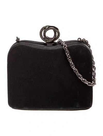 Pre-owned Rodo Satin Evening Bag In Black