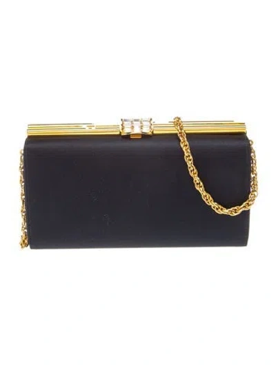Pre-owned Rodo Satin Evening Bag In Black