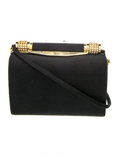 Pre-owned Rodo Satin Evening Bag In Black