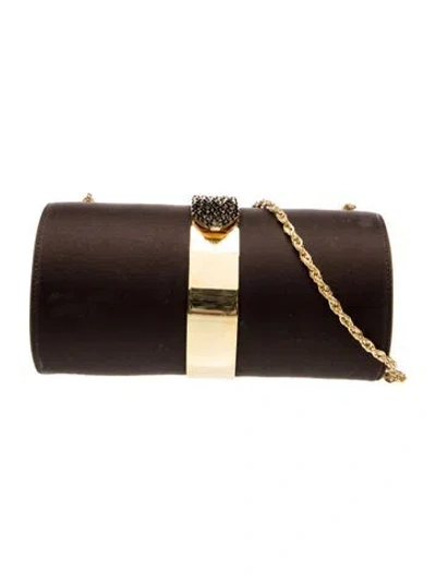 Pre-owned Rodo Satin Evening Bag In Brown