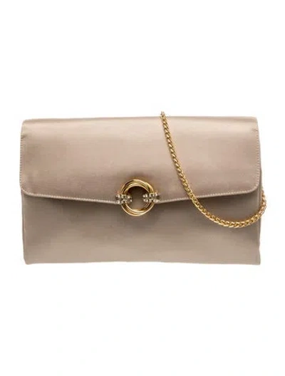 Pre-owned Rodo Satin Evening Bag In Neutral