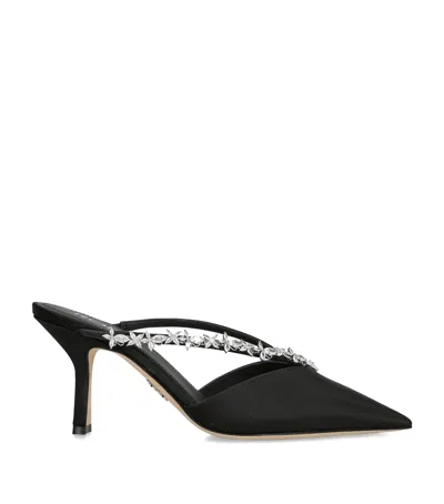 Rodo Satin Kayla Heeled Mules 75 In Black