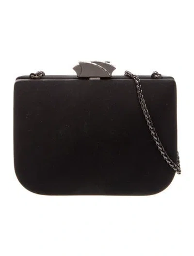 Pre-owned Rodo Satin Minaudière In Black