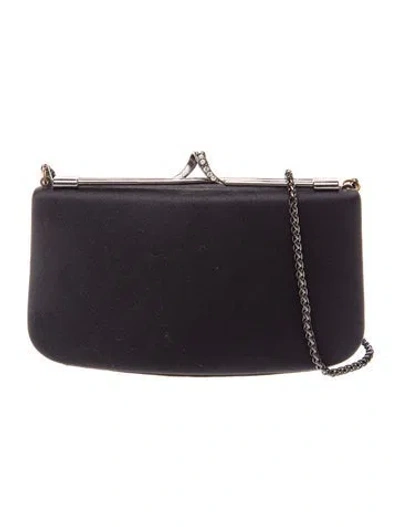 Pre-owned Rodo Satin Minaudière In Grey/metallic