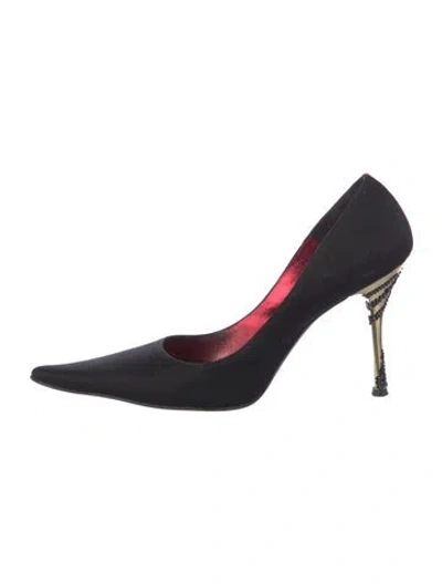 Pre-owned Rodo Satin Pumps In Blue