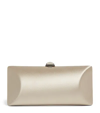 Rodo Satin Tube Clutch Bag In Grey