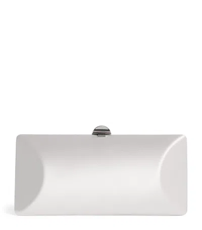 Rodo Satin Tube Plus Clutch Bag In Grey