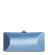 Rodo Silk Satin Clutch Bag In Blue