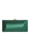 Rodo Silk Satin Clutch Bag In Green