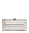 Rodo Silk Satin Embellished Clutch Bag In Gray