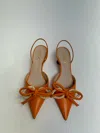 Rodo Sling Back Calf/raffia Bow In Orange