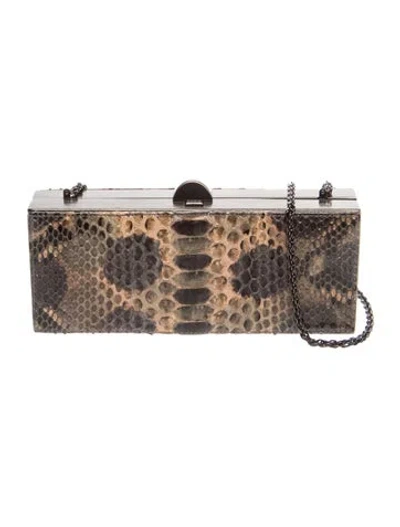 Pre-owned Rodo Snakeskin Minaudière In Multi
