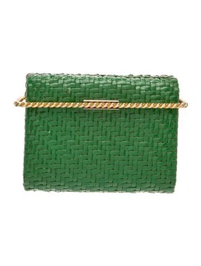 Pre-owned Rodo Straw Portfolio In Green