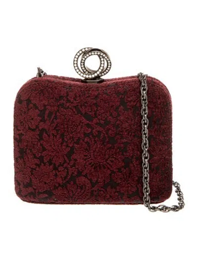 Pre-owned Rodo Velvet Crossbody Bag In Burgundy