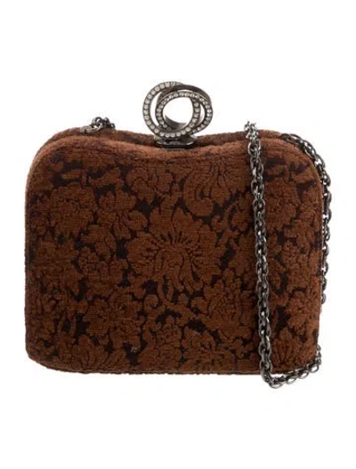 Pre-owned Rodo Velvet Evening Bag In Brown
