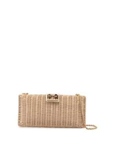 Rodo Wicker Clutch In Black