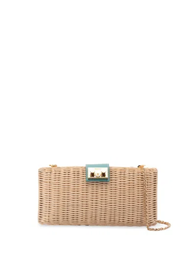 Rodo Wicker Clutch In Green