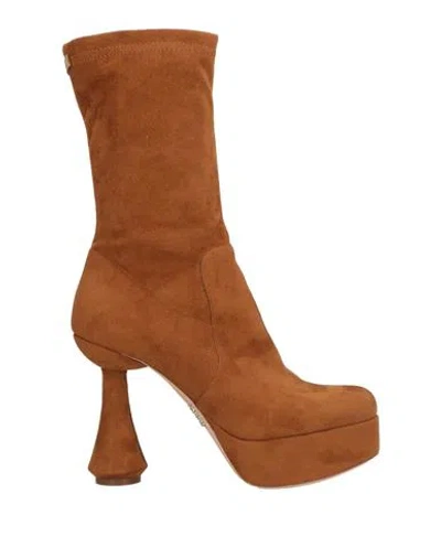 Rodo Woman Ankle Boots Camel Size 7 Leather In Multi