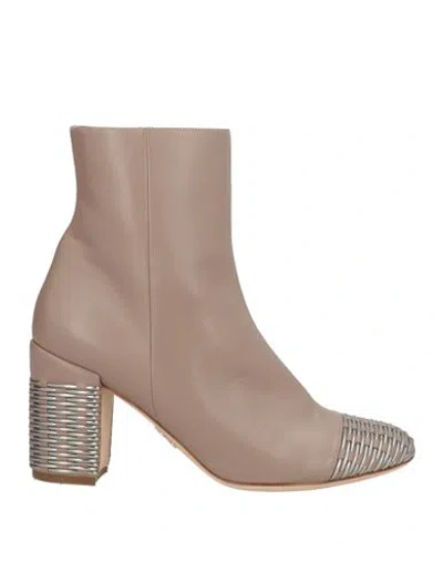 Rodo Woman Ankle Boots Taupe Size 7 Goat Skin In Neutral
