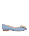 Rodo Woman Ballet Flats Light Blue Size 8 Textile Fibers In Blue