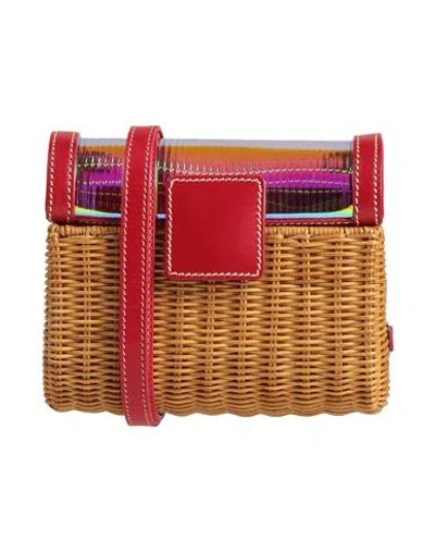 Rodo Woman Cross-body Bag Red Size - Leather, Straw, Plastic