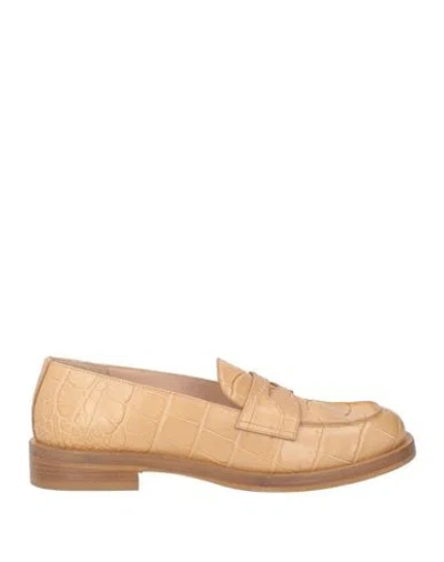 Rodo Woman Loafers Beige Size 7 Leather In Neutral